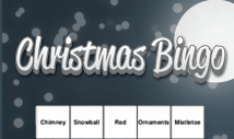 christmas night words bingo card template - Jolly