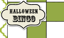 Green blank halloween bingo card template -Retro