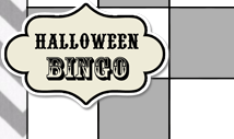 Grey blank halloween bingo card template -Retro