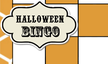 Orange blank halloween bingo card template -Retro