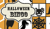 Orange halloween bingo card template -Retro