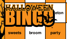 twilight orange words halloween bingo card template -Twilight