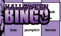 twilight purple words halloween bingo card template -Twilight