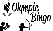 black olympic sports bingo card template with pictures